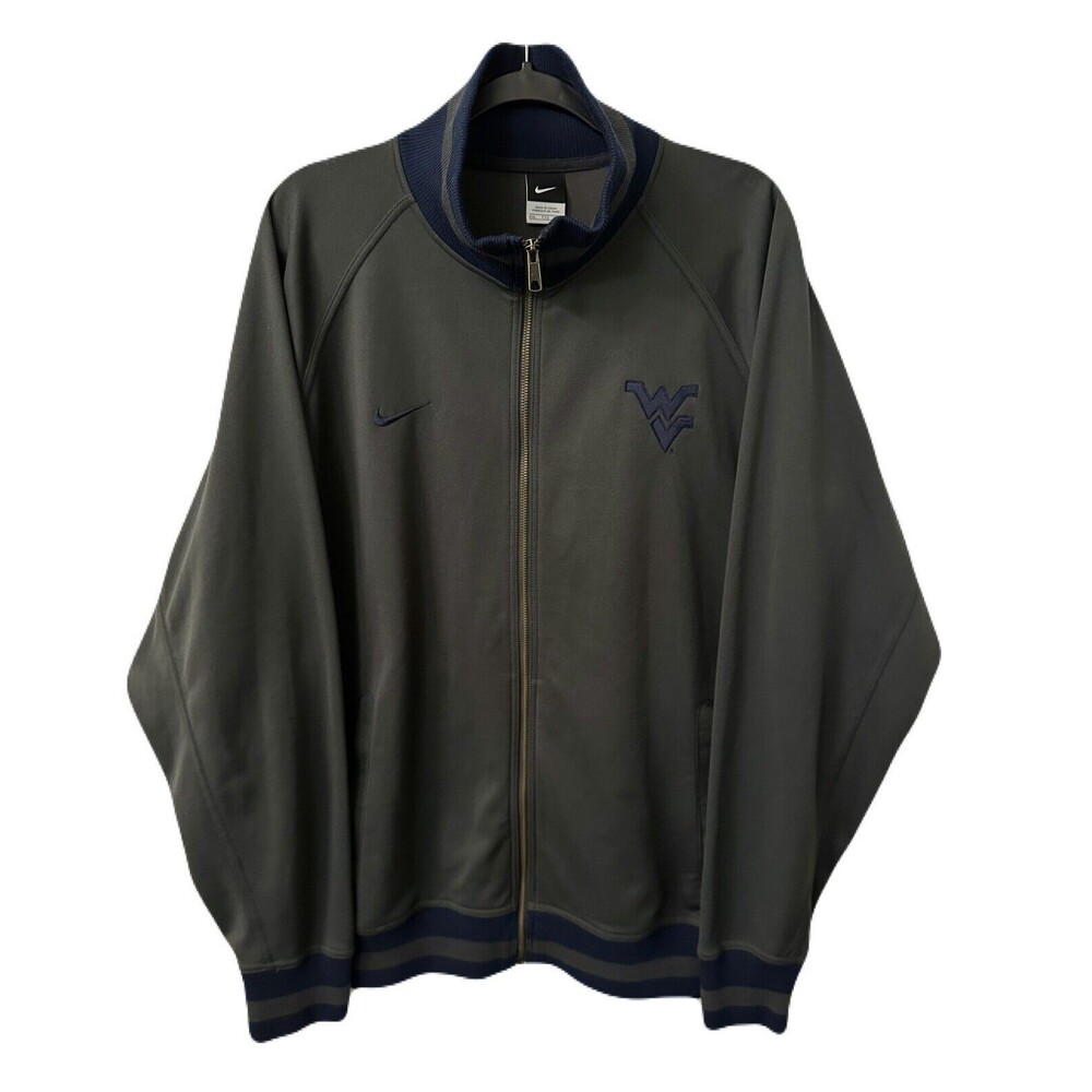 Nike Y2K Mens 2XL West Virginia Mountaineers Varsity Track Jacket Olive Navy